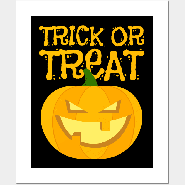 Trick or Treat Halloween pumpkin Wall Art by monika27